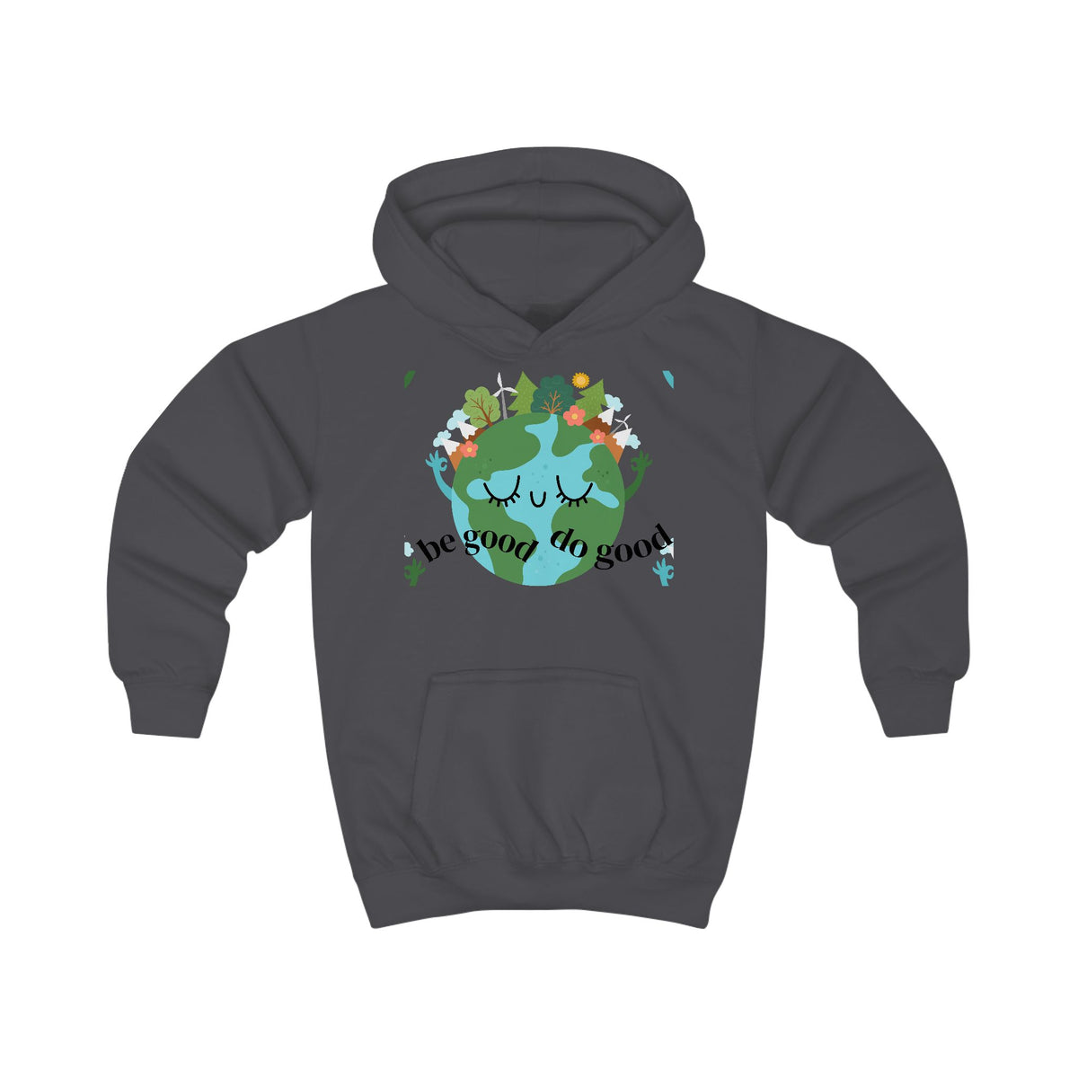 Kids Hoodie — 'Be Good Do Good' Earth & 'Bee Cool' Graphic Eco-Friendly Hoodie for Kids