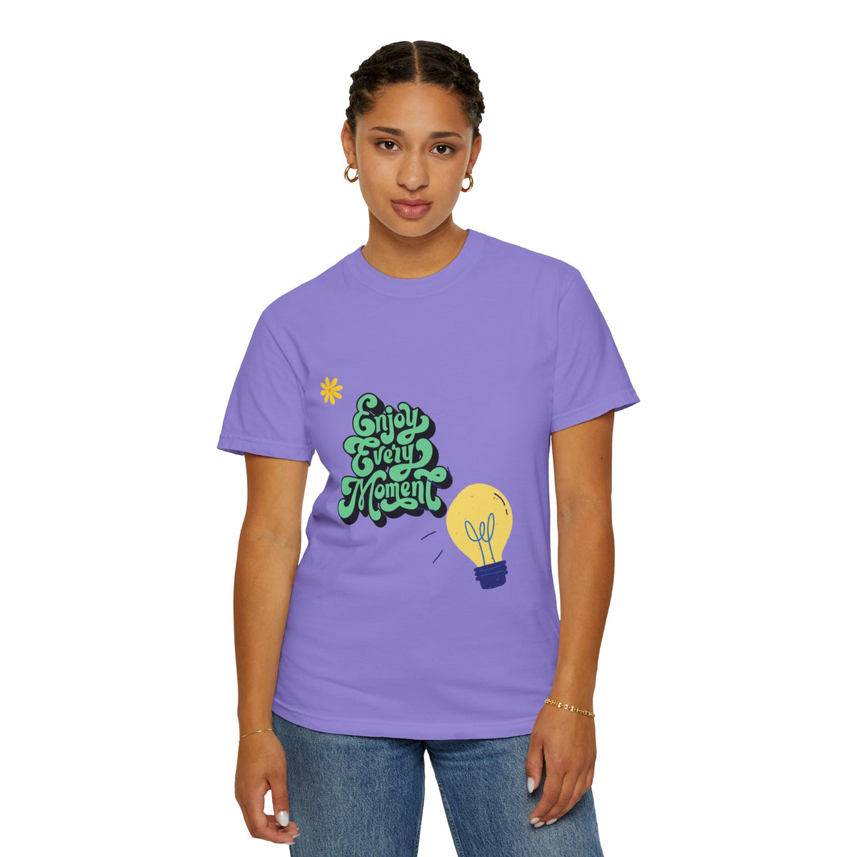 Inspirational Quote T-Shirt: 'Enjoy Every Moment' - Unisex Garment-Dyed Tee