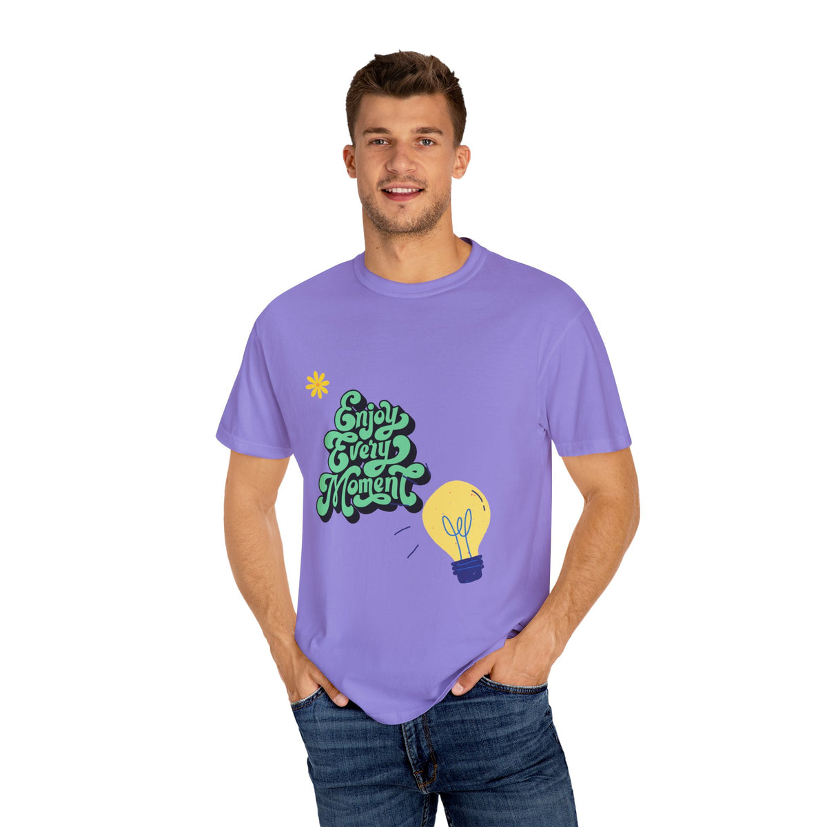 Inspirational Quote T-Shirt: 'Enjoy Every Moment' - Unisex Garment-Dyed Tee