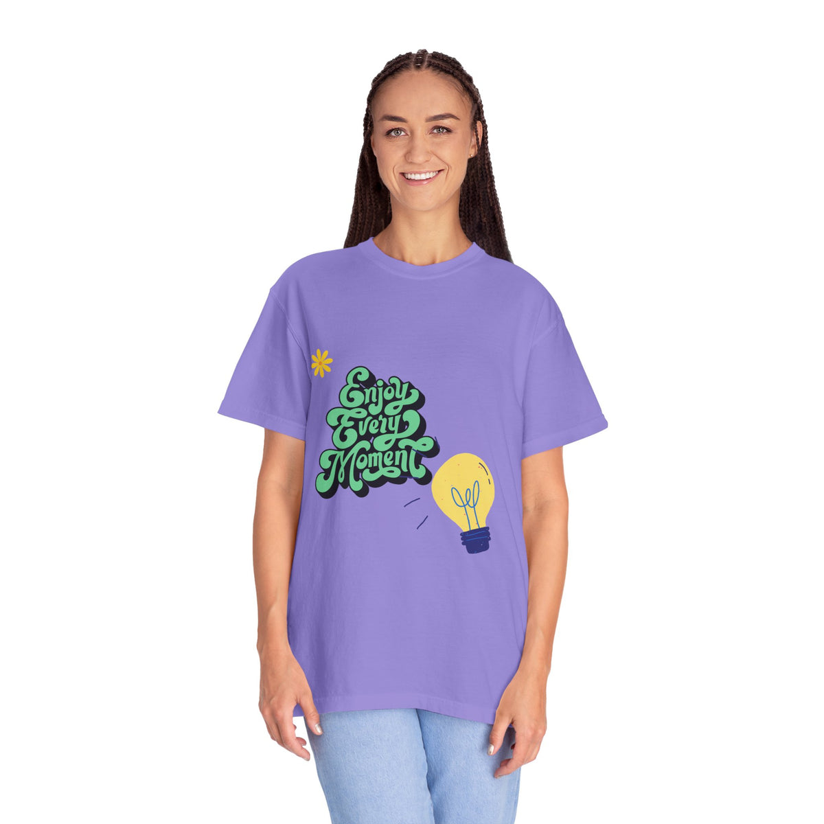 Inspirational Quote T-Shirt: 'Enjoy Every Moment' - Unisex Garment-Dyed Tee