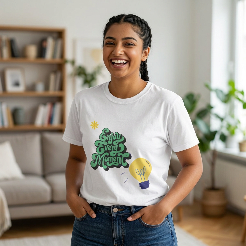 Inspirational Quote T-Shirt: 'Enjoy Every Moment' - Unisex Garment-Dyed Tee
