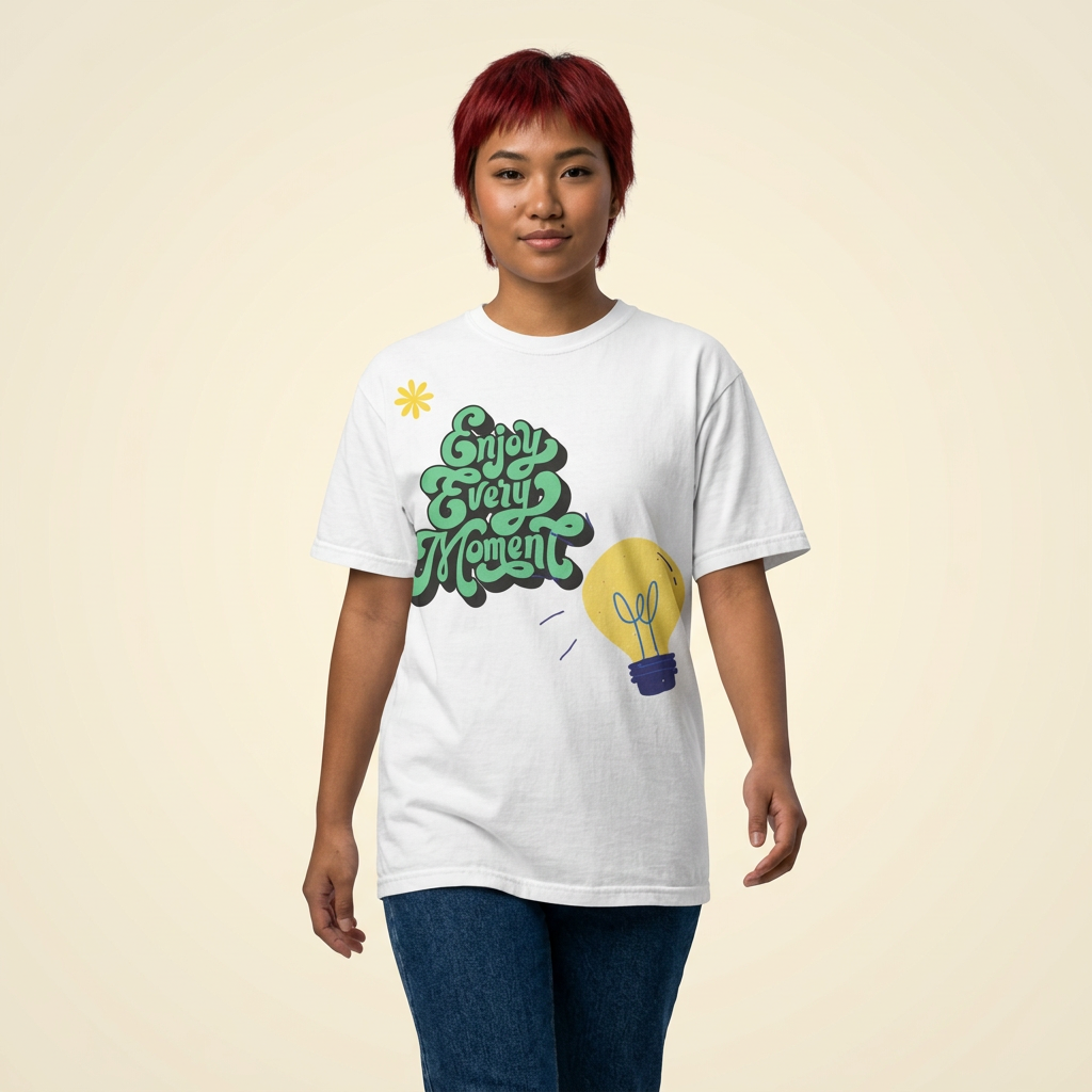 Inspirational Quote T-Shirt: 'Enjoy Every Moment' - Unisex Garment-Dyed Tee