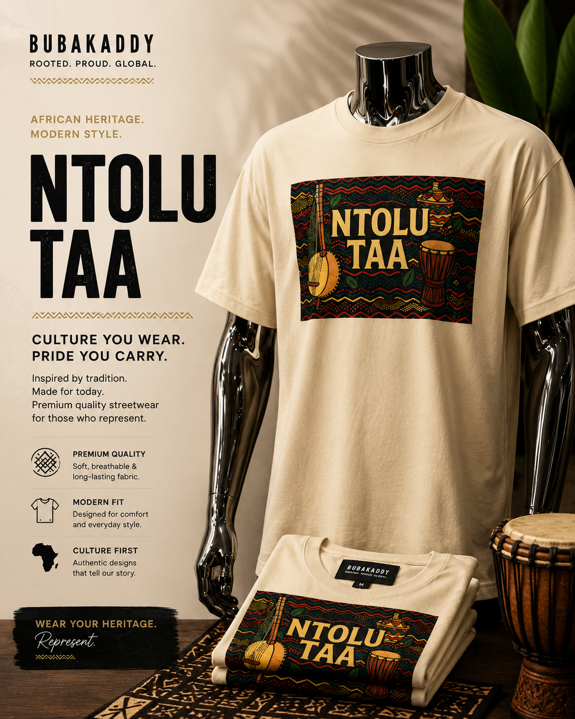 NTOLU TAA (Ours) African Culture Graphic T-Shirt